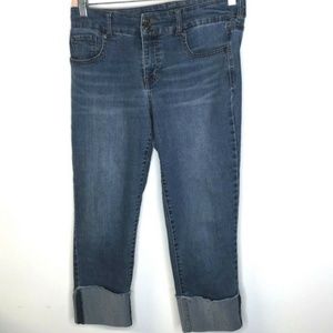 Style & Co Womens Jean Capri Cropped Size 6 Medium Wash Cuffed